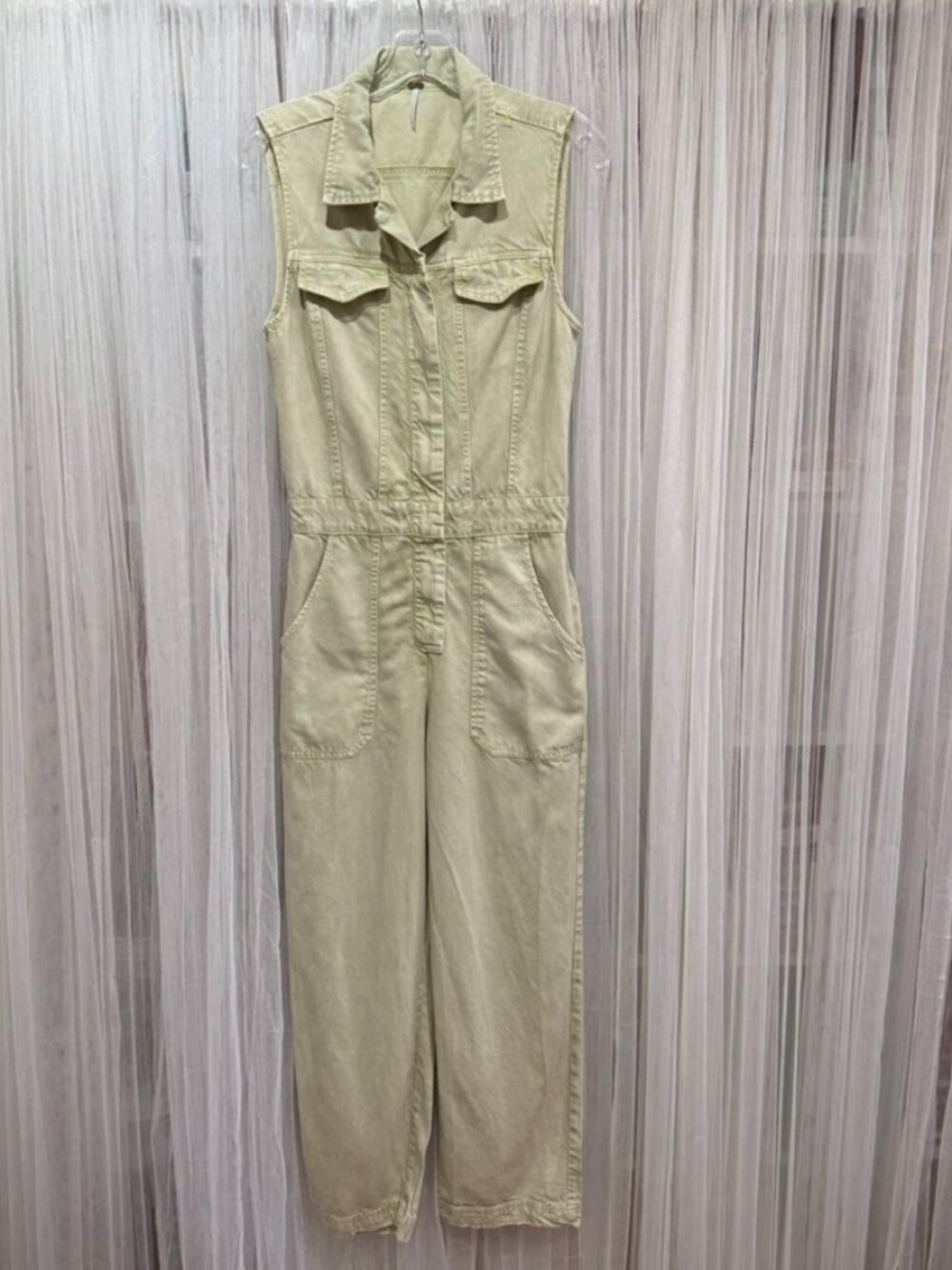 Young Fabulous & Broke Sleeveless Utility Jumpsuit Womens Small Green